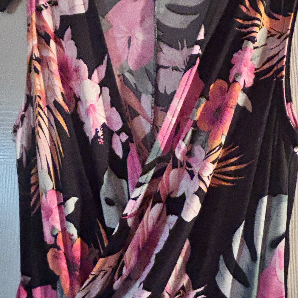 Karin Stevens Floral Maxi Dress - Black and Pink